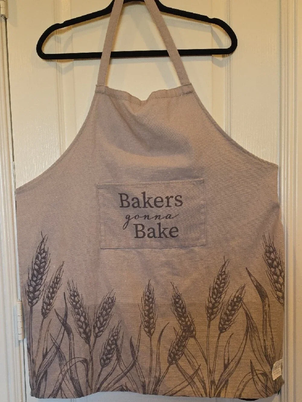 krumbs Kitchen - Bakers Gonna Bake Canvas Apron - Neutral W Grains